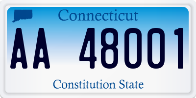 CT license plate AA48001