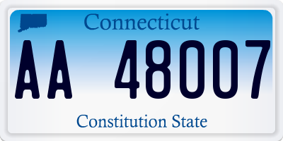 CT license plate AA48007