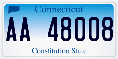 CT license plate AA48008