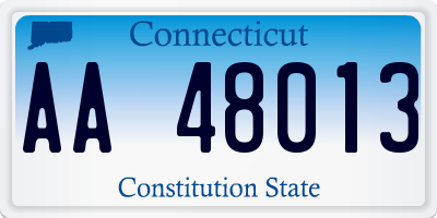 CT license plate AA48013