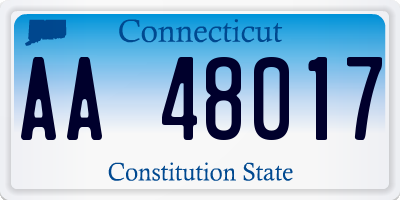 CT license plate AA48017