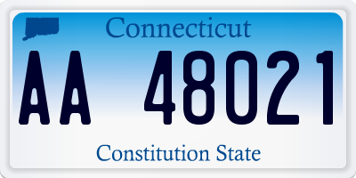 CT license plate AA48021