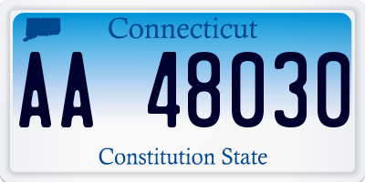 CT license plate AA48030