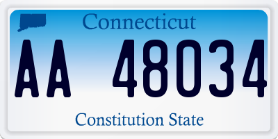 CT license plate AA48034