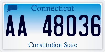 CT license plate AA48036