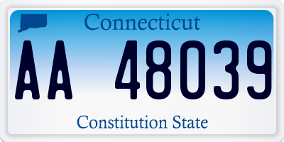 CT license plate AA48039