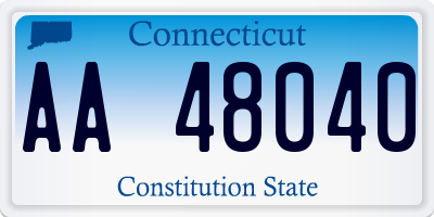 CT license plate AA48040