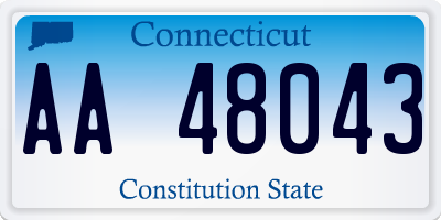 CT license plate AA48043