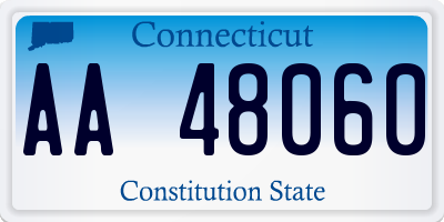 CT license plate AA48060