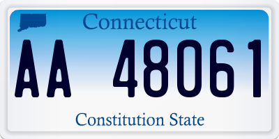 CT license plate AA48061