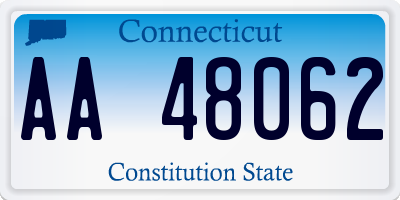 CT license plate AA48062