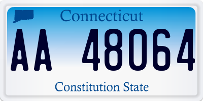CT license plate AA48064