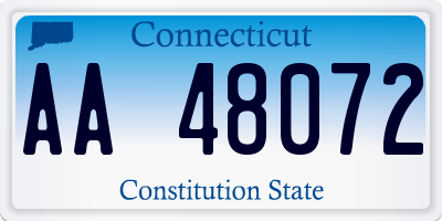 CT license plate AA48072