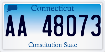 CT license plate AA48073