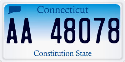 CT license plate AA48078