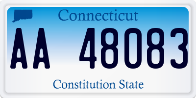 CT license plate AA48083
