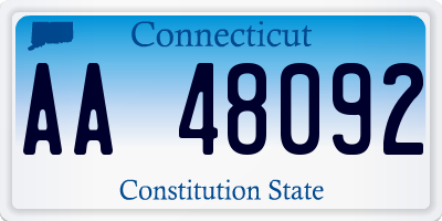 CT license plate AA48092
