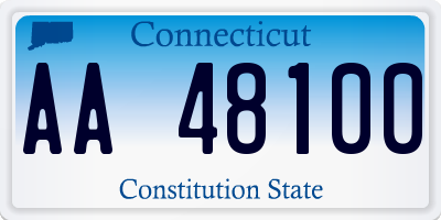 CT license plate AA48100