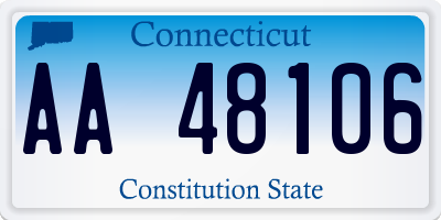 CT license plate AA48106