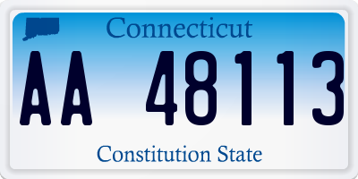 CT license plate AA48113