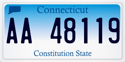 CT license plate AA48119