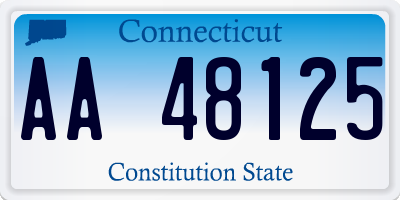 CT license plate AA48125