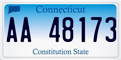 CT license plate AA48173