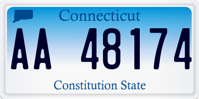 CT license plate AA48174