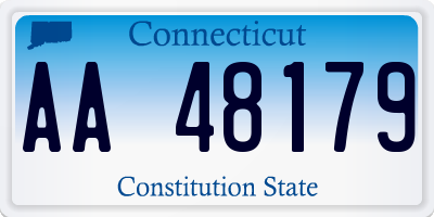 CT license plate AA48179