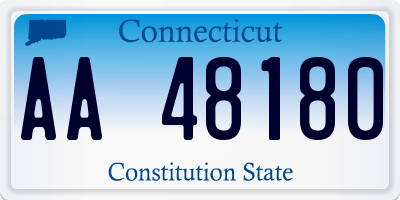 CT license plate AA48180