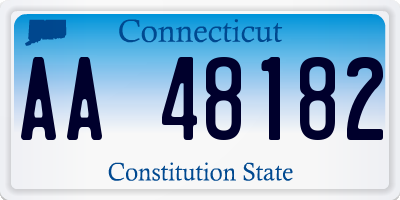 CT license plate AA48182