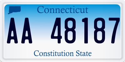 CT license plate AA48187
