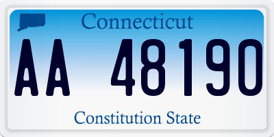 CT license plate AA48190