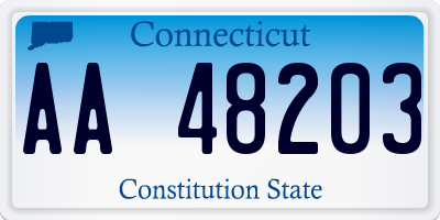 CT license plate AA48203