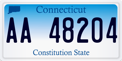 CT license plate AA48204