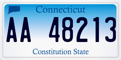 CT license plate AA48213