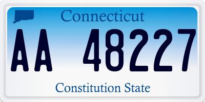 CT license plate AA48227