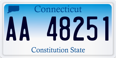 CT license plate AA48251