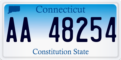 CT license plate AA48254