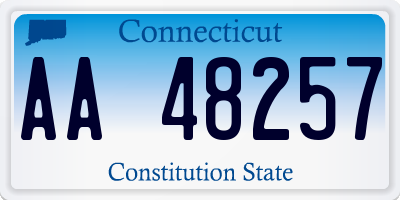 CT license plate AA48257