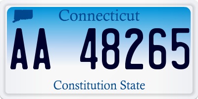 CT license plate AA48265