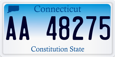 CT license plate AA48275