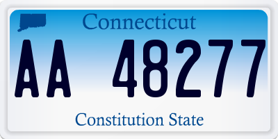 CT license plate AA48277