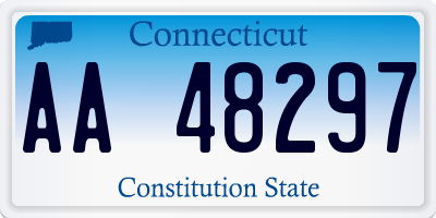 CT license plate AA48297