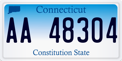 CT license plate AA48304