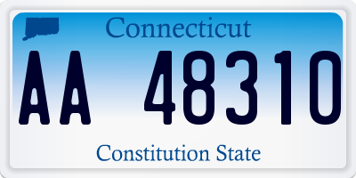 CT license plate AA48310