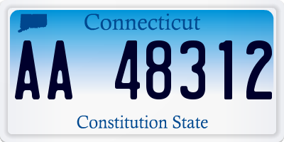 CT license plate AA48312