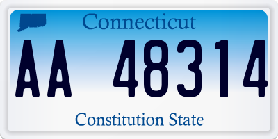 CT license plate AA48314
