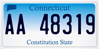 CT license plate AA48319