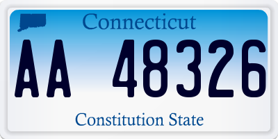 CT license plate AA48326